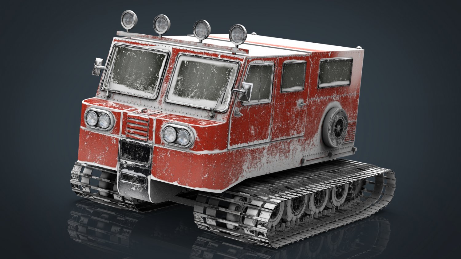 Snowcat 3d Model In Truck 3dexport