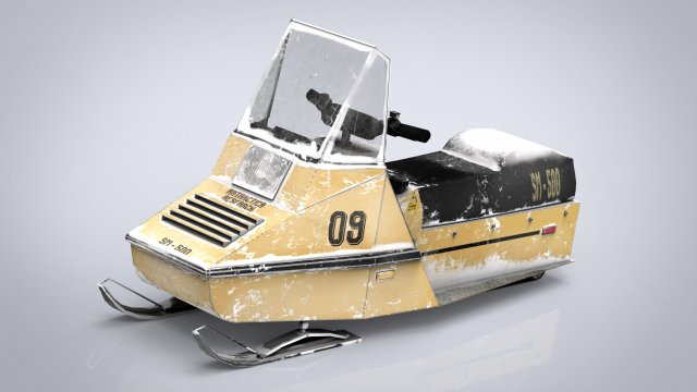 snowmobile 3D Модель .c4d .max .obj .3ds .fbx .stl .blend 