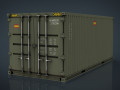 Spanish Military Container Green an Mud 3D Model