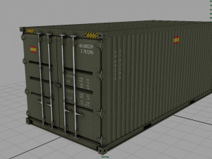 spanish military container green an mud 3D Модель