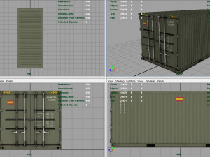 spanish military container green an mud 3D Модель