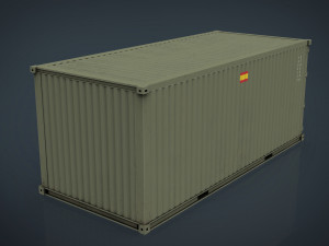 spanish military container green an mud 3D Модель