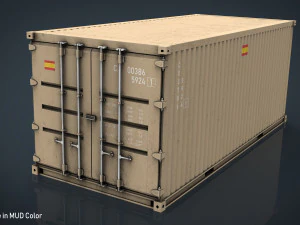 іспанський військовий контейнер зелений бруд 3D Модель