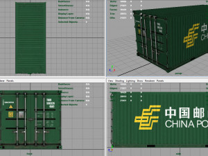 china post container Modello 3D