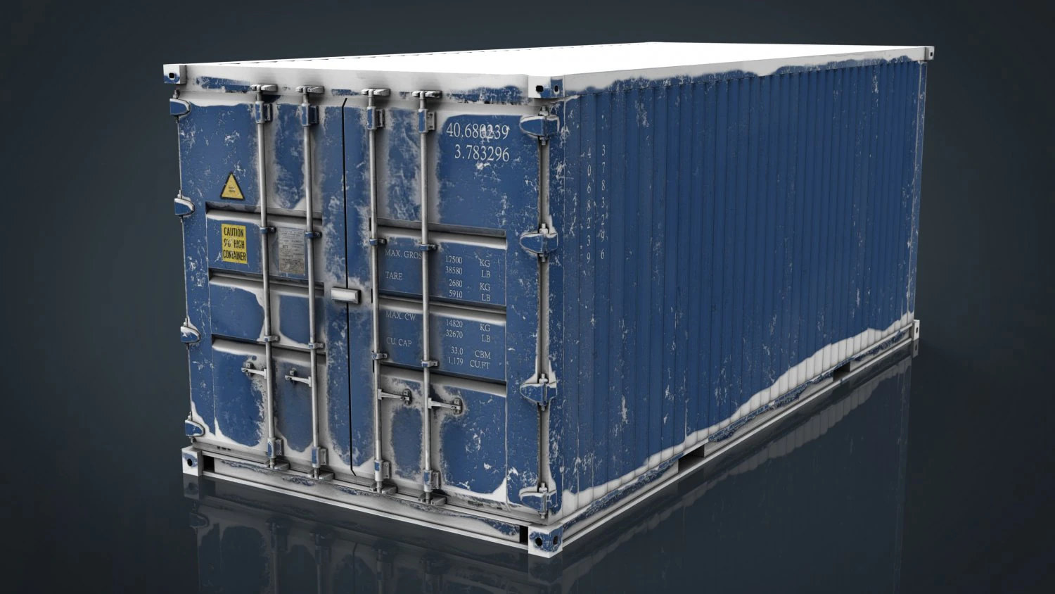 container blue 3D Model .c4d .max .obj .3ds .fbx .stl .blend 