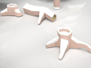 winter trees low poly Modelo 3D
