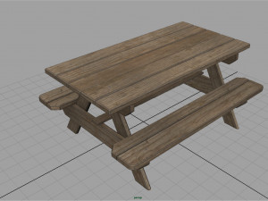 camping wood table Model 3D
