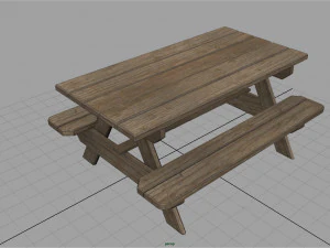 camping wood table 3D Model