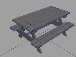 camping wood table 3D Model