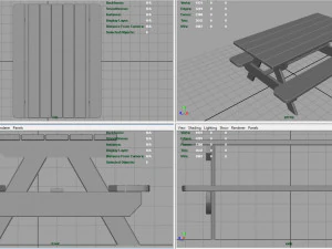 camping wood table 3D Model