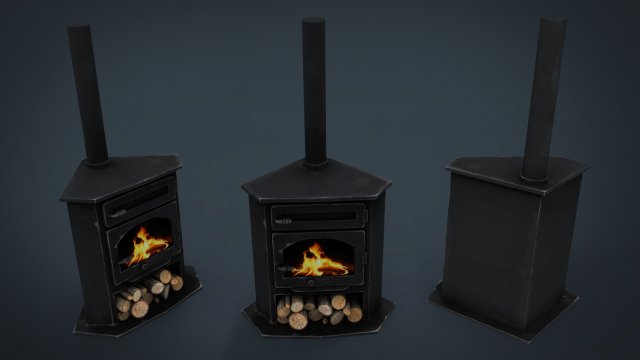 corner stove 3D Model .c4d .max .obj .3ds .fbx .stl .blend 
