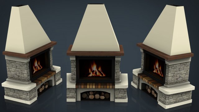 fireplace 3D Model .c4d .max .obj .3ds .fbx .stl .blend