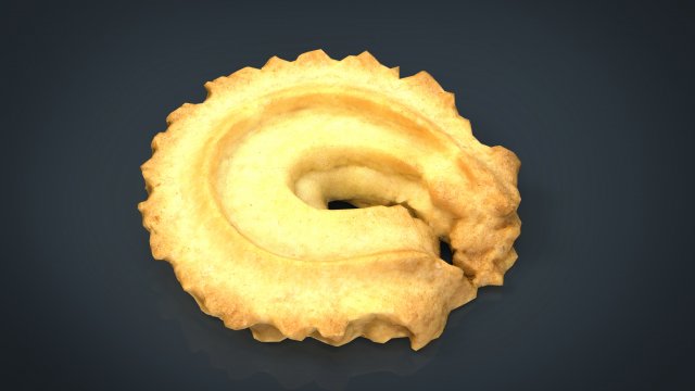 danish butter cookie 1 3D मॉडल .c4d .max .obj .3ds .fbx .stl .blend 