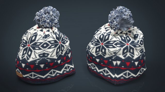 winter hat 3 3D Model .c4d .max .obj .3ds .fbx .stl .blend 