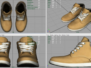 leather boots 2 3D 모델