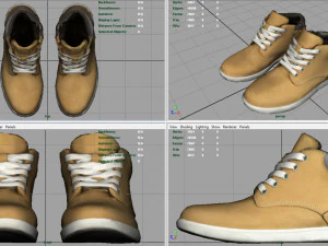 leather boots 2 3D Model