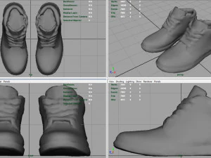 leather boots 2 3D Model