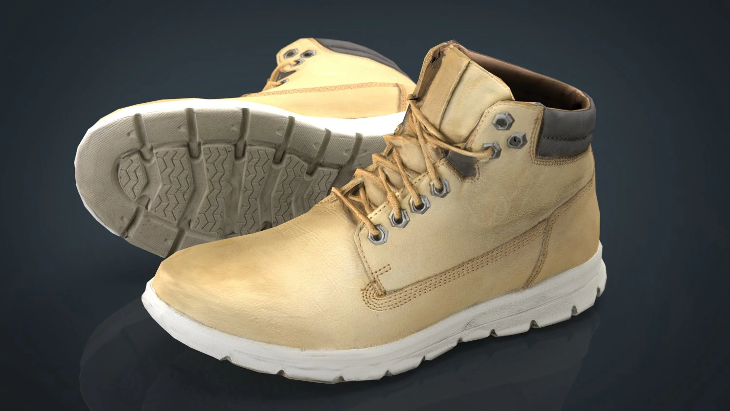 leather boots 3 3D Model .c4d .max .obj .3ds .fbx .stl .blend 