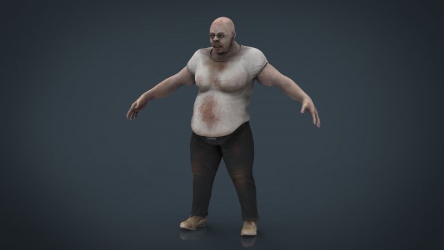 fat zombie Modelo 3D .c4d .max .obj .3ds .fbx .stl .blend 