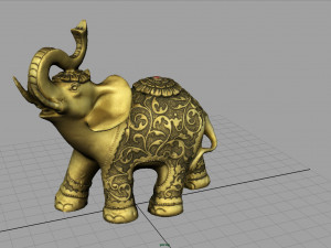 gold elephant Modello 3D