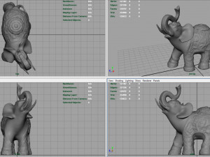 gold elephant Modello 3D