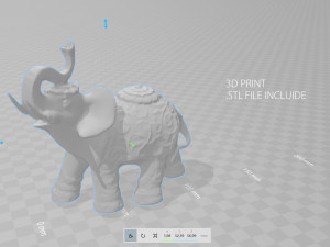 gold elephant Modello 3D
