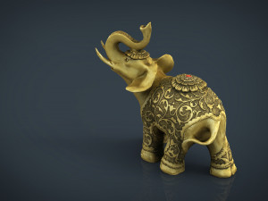 gold elephant Modello 3D