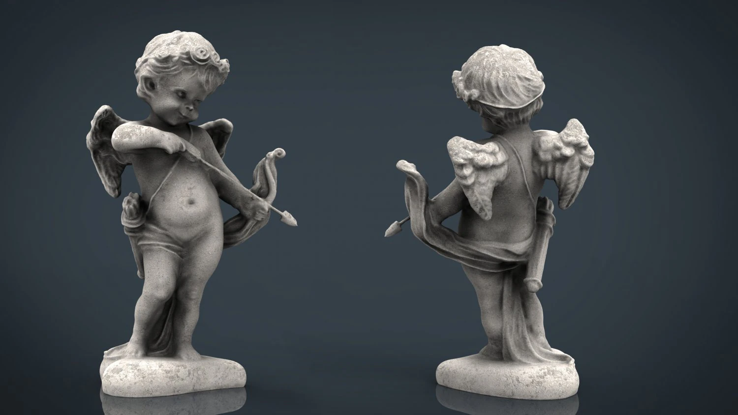 cupid statue 3D Model .c4d .max .obj .3ds .fbx .stl .blend 