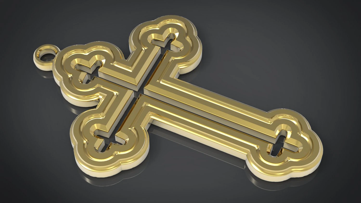 orthodox cross necklace 3D Print Model .c4d .max .obj .3ds .fbx .stl .blend 