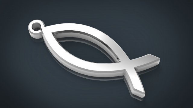 ichthus fish simple necklace 3D-Druckmodell .c4d .max .obj .3ds .fbx .stl .blend 