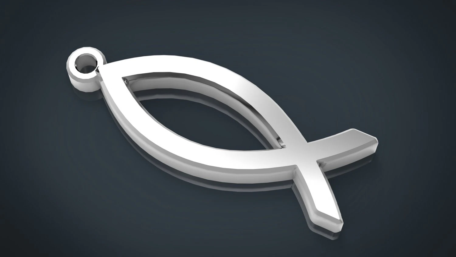ichthus fish simple necklace 3D Print Model .c4d .max .obj .3ds .fbx .stl .blend