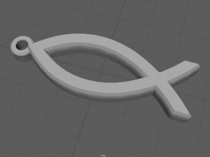 ichthus fish simple necklace 3D-Druckmodell