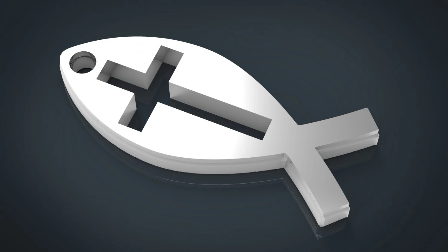 ichthus fish cross version 3D Print Model .c4d .max .obj .3ds .fbx .stl .blend 