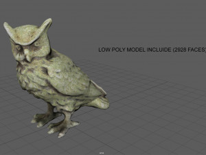 concrete olw statue Modello 3D