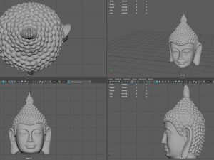 vintage buddha head with base for 3d print Model Cetak 3D