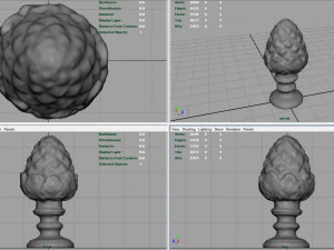 concrete pinecone ornaments 3D Model