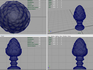 concrete pinecone ornaments Modelo 3D