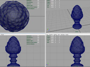 concrete pinecone ornaments 3D Model