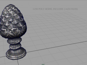 concrete pinecone ornaments Modelo 3D