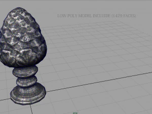 concrete pinecone ornaments 3D Model