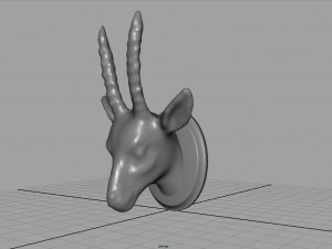 african antelope mount 3D 模型