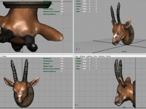 african antelope mount 3D 模型