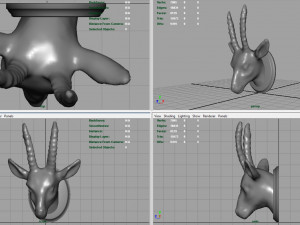 african antelope mount 3D 模型