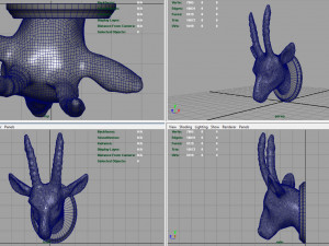 african antelope mount 3D 模型
