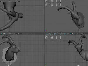 wild goat trophy 3D Model