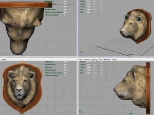 lion trophy 3D Model