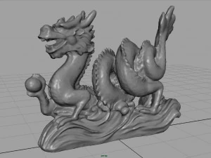 chinese dragon statue 2 3D Model