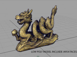chinese dragon statue 2 3D Model