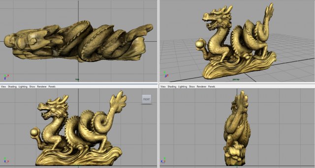 chinese dragon statue 2 3D Model in Sculpture 3DExport
