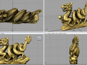 chinese dragon statue 2 3D Model